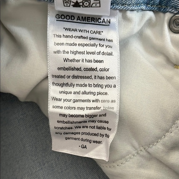 GOOD AMERICAN Light Blue Denim Skinny Distressed Jeans, Size 10/30 - Picture 15 of 15